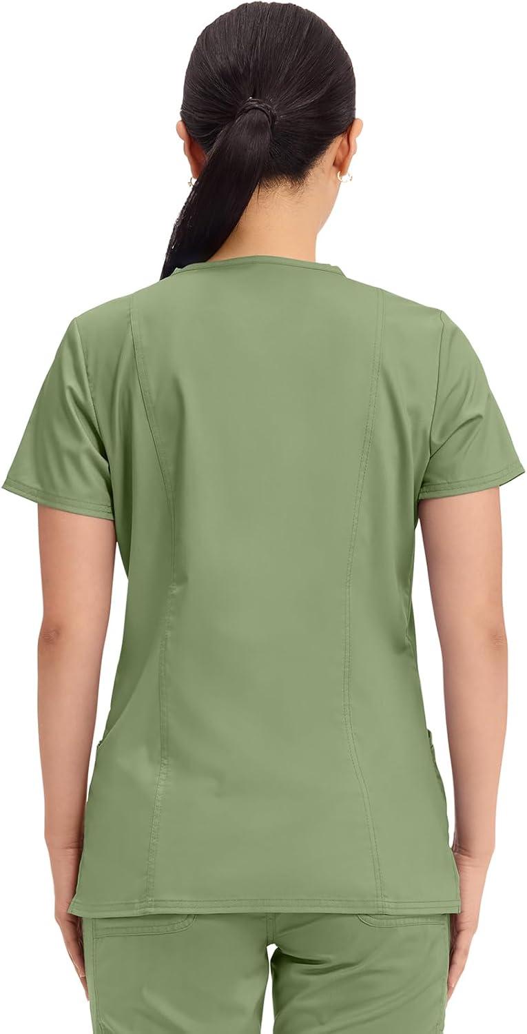 imageCherokee Medical Womens Scrub Top VNeck Modern Classic Fit with 3 Pockets Ultra Soft and 2Way Stretch Fabric WW620Celery Green