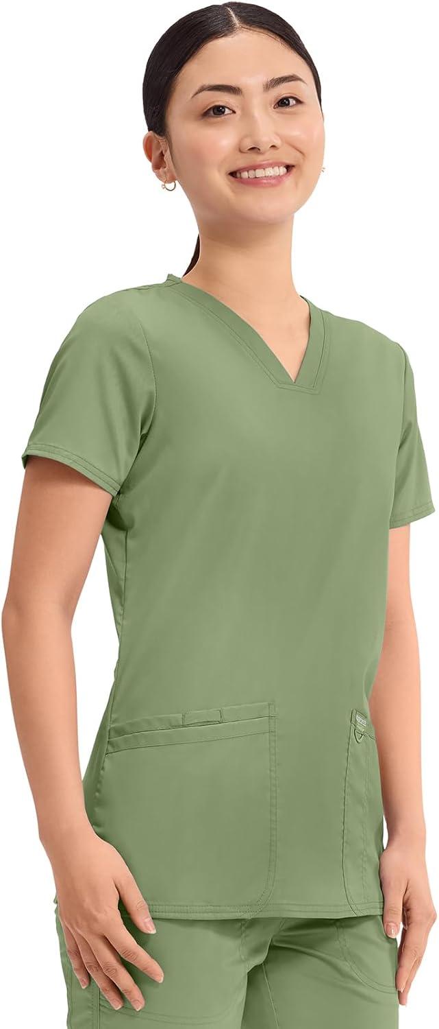 imageCherokee Medical Womens Scrub Top VNeck Modern Classic Fit with 3 Pockets Ultra Soft and 2Way Stretch Fabric WW620Celery Green