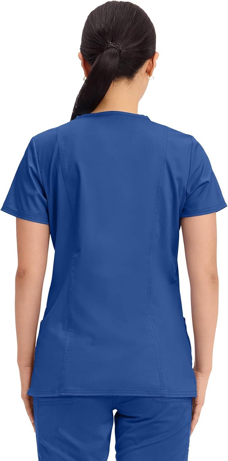 imageCherokee Medical Womens Scrub Top VNeck Modern Classic Fit with 3 Pockets Ultra Soft and 2Way Stretch Fabric WW620Galaxy Blue