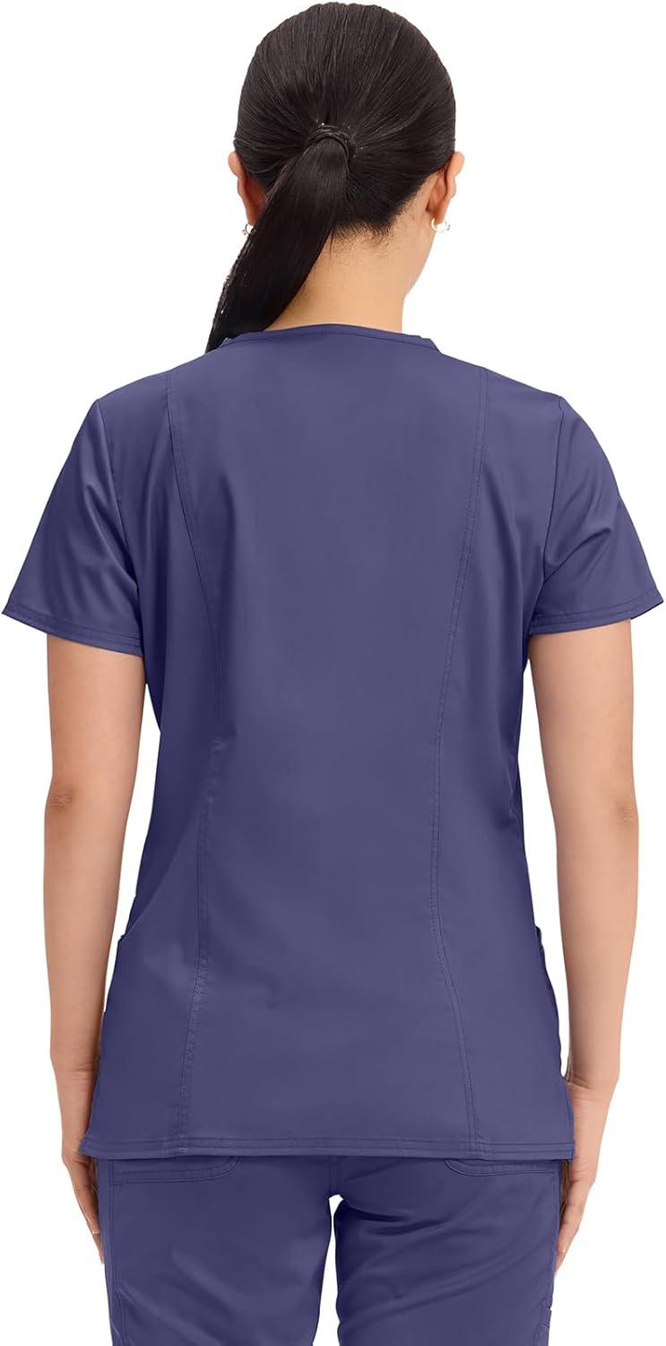 imageCherokee Medical Womens Scrub Top VNeck Modern Classic Fit with 3 Pockets Ultra Soft and 2Way Stretch Fabric WW620Grape