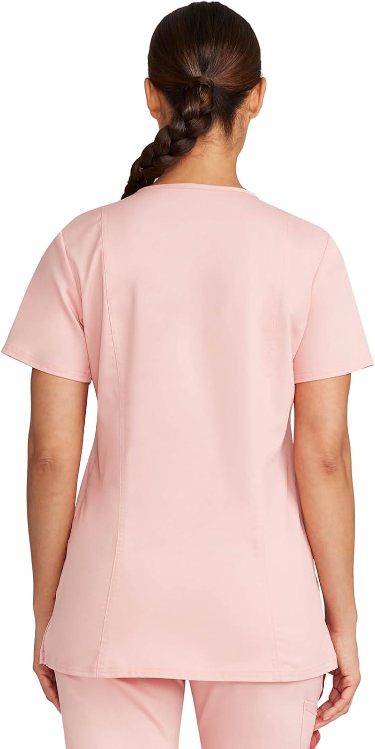 imageCherokee Medical Womens Scrub Top VNeck Modern Classic Fit with 3 Pockets Ultra Soft and 2Way Stretch Fabric WW620Pink Essence