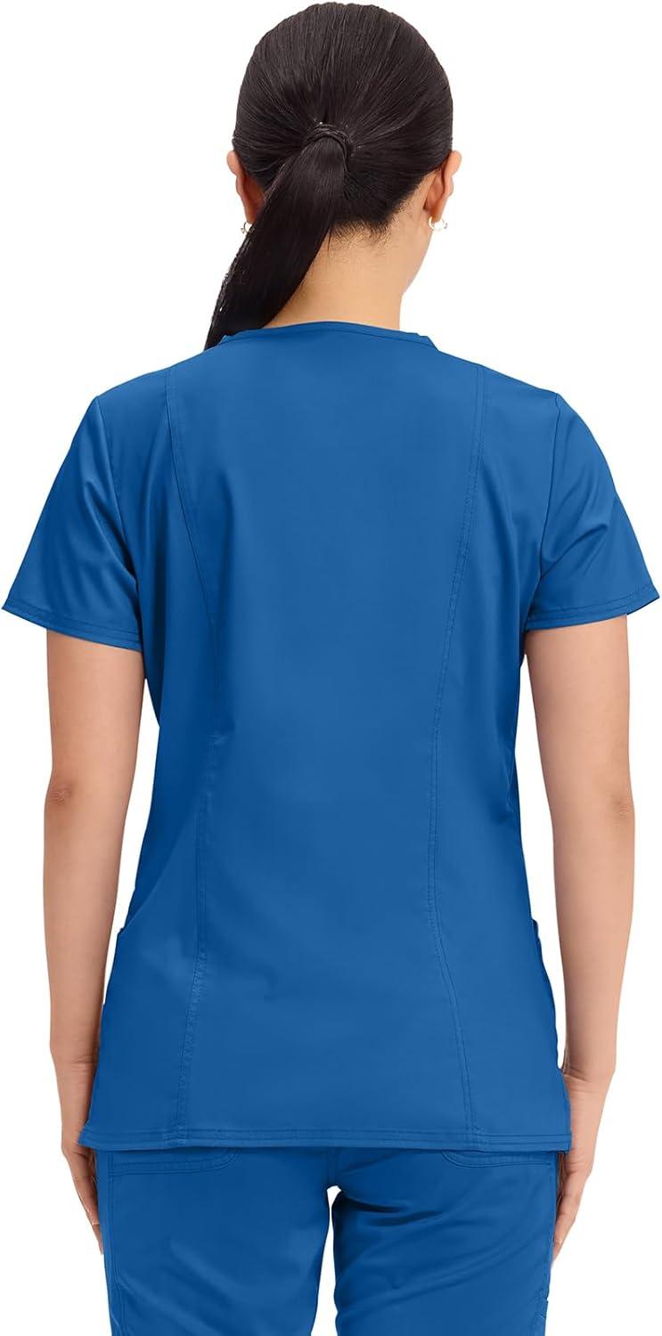 imageCherokee Medical Womens Scrub Top VNeck Modern Classic Fit with 3 Pockets Ultra Soft and 2Way Stretch Fabric WW620Royal