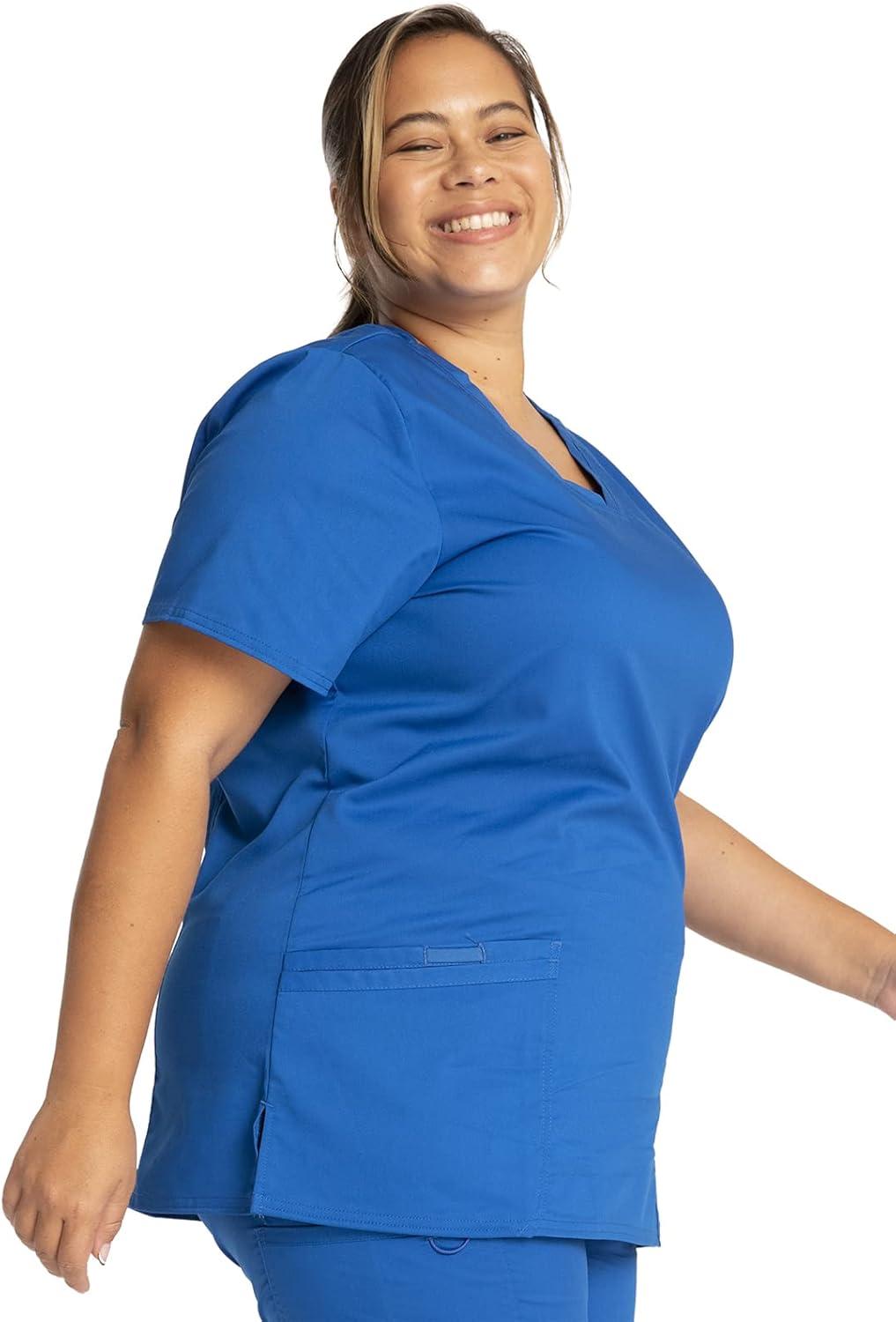 imageCherokee Medical Womens Scrub Top VNeck Modern Classic Fit with 3 Pockets Ultra Soft and 2Way Stretch Fabric WW620Royal