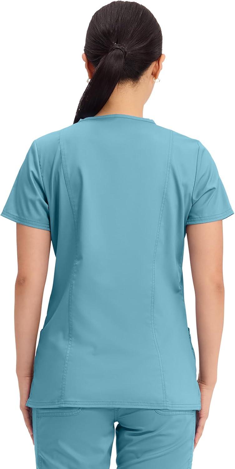 imageCherokee Medical Womens Scrub Top VNeck Modern Classic Fit with 3 Pockets Ultra Soft and 2Way Stretch Fabric WW620Soft Marine