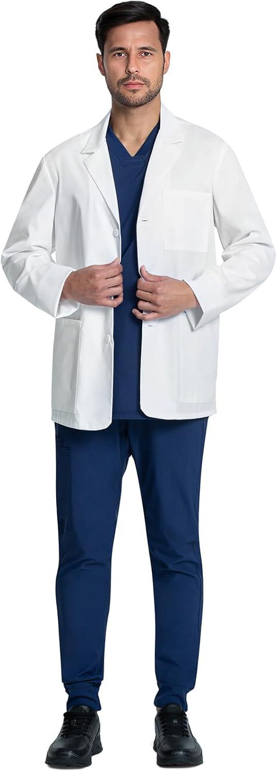 imageCherokee Mens Lab Coat 30 Mens Consultation White Coat Durable Mechanical Stretch CK401White