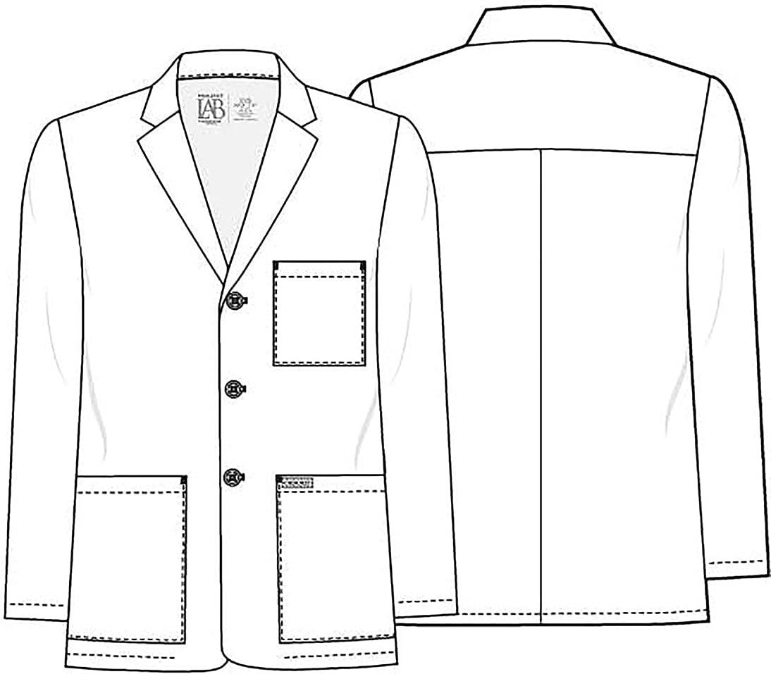 imageCherokee Mens Lab Coat 30 Mens Consultation White Coat Durable Mechanical Stretch CK401White