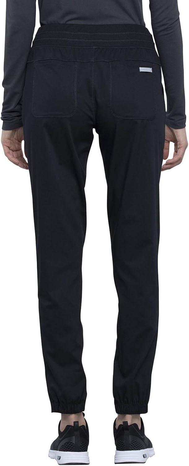 imageCherokee Scrub Pants for Women Jogger Natural Rise Medical Uniform 5 Pocket Elastic Waist Ultra Soft 2Way Stretch WW011Black