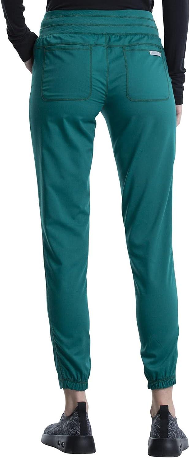imageCherokee Scrub Pants for Women Jogger Natural Rise Medical Uniform 5 Pocket Elastic Waist Ultra Soft 2Way Stretch WW011Hunter Green