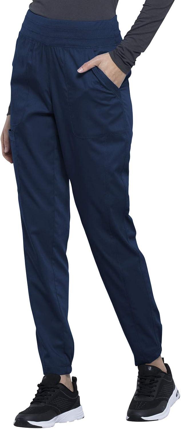 imageCherokee Scrub Pants for Women Jogger Natural Rise Medical Uniform 5 Pocket Elastic Waist Ultra Soft 2Way Stretch WW011Navy