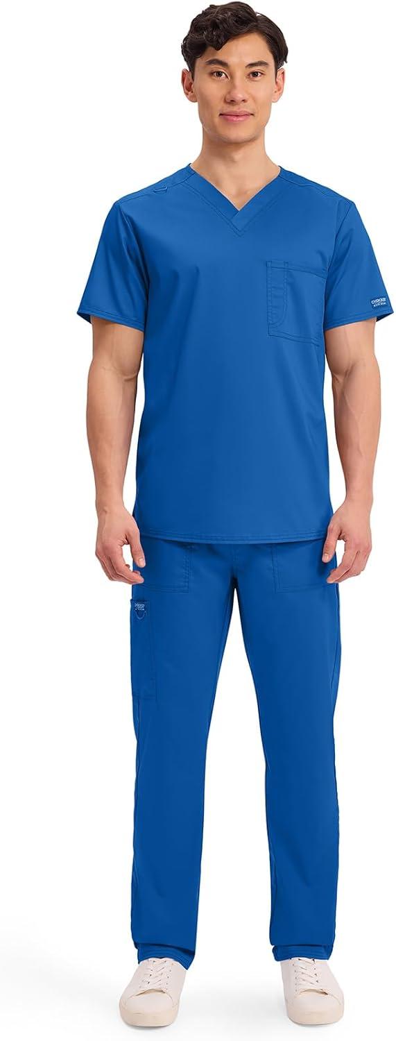 imageCherokee Scrub Top for Women amp Men VNeck Tuckable Medical Shirt with 1 Chest Pocket amp ID Loop WW625Royal