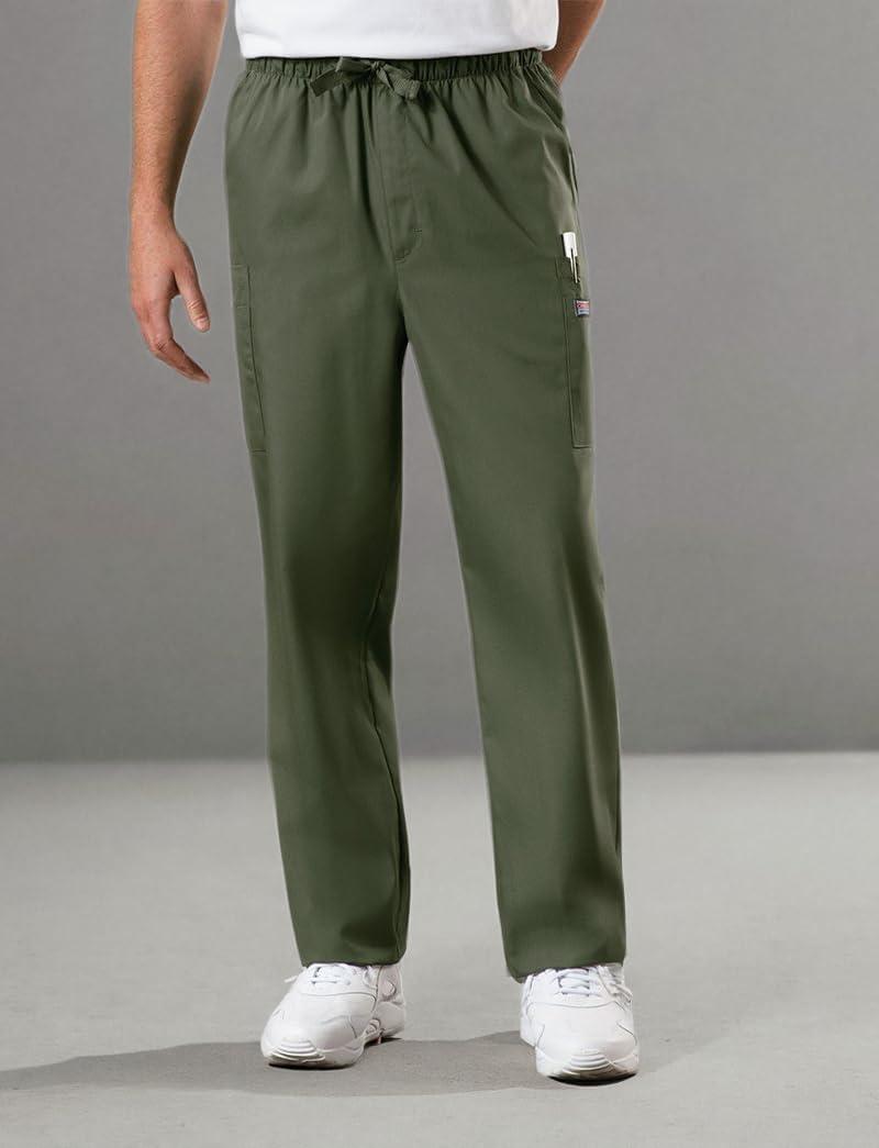 imageCherokee Scrub for Men Fly Front Cargo Pant with 7 Pocket Durable Fade Resistant Fabric 4000Olive