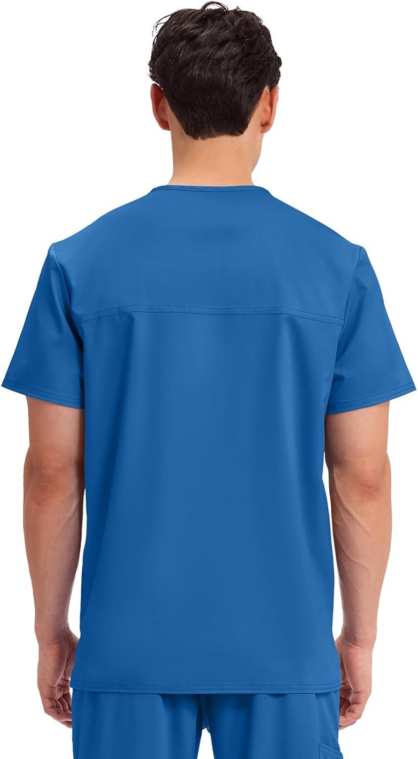 imageCherokee Scrub top for Men VNeck with 3 Pockets Knit Details Soft Durable Breathable 2Way Stretch Fabric WW670Royal