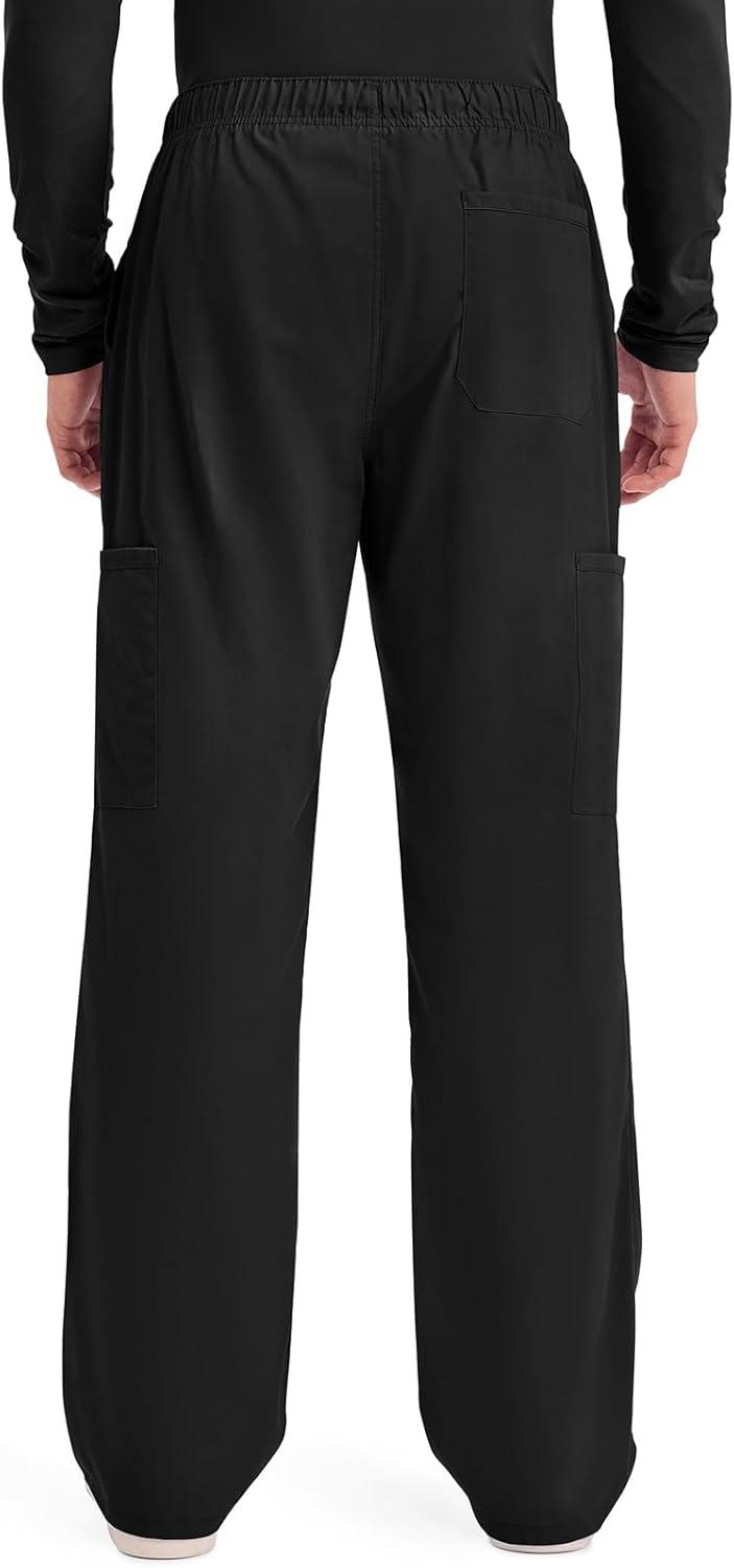 imageCherokee Scrubs for Men Tapered Leg Cargo Scrub Pants with Zip Fly 5 Pockets Elastic Waist 2Way Stretch amp Easy Care WW190Black