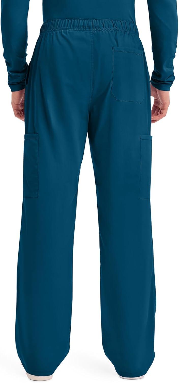 imageCherokee Scrubs for Men Tapered Leg Cargo Scrub Pants with Zip Fly 5 Pockets Elastic Waist 2Way Stretch amp Easy Care WW190Caribbean Blue
