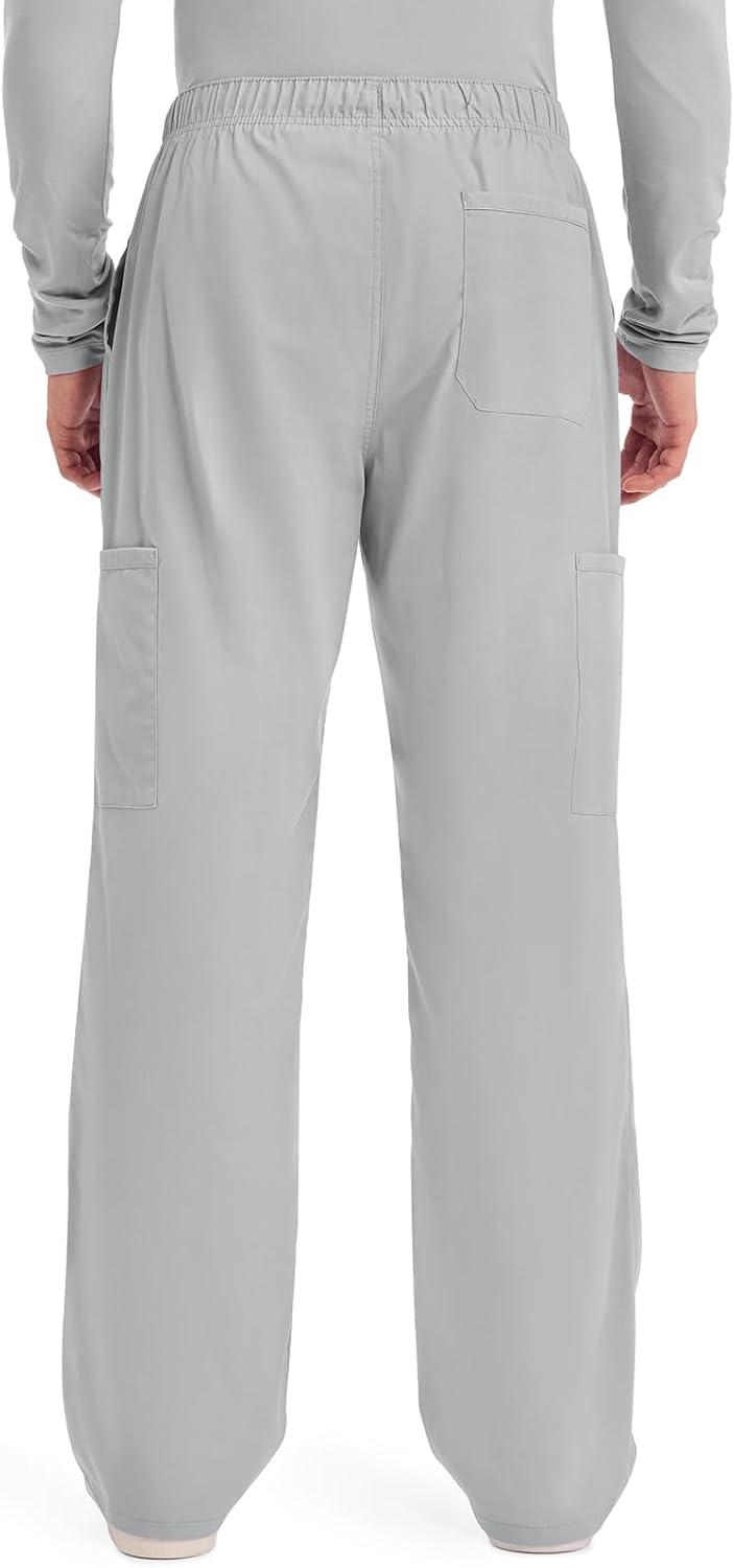 imageCherokee Scrubs for Men Tapered Leg Cargo Scrub Pants with Zip Fly 5 Pockets Elastic Waist 2Way Stretch amp Easy Care WW190Grey