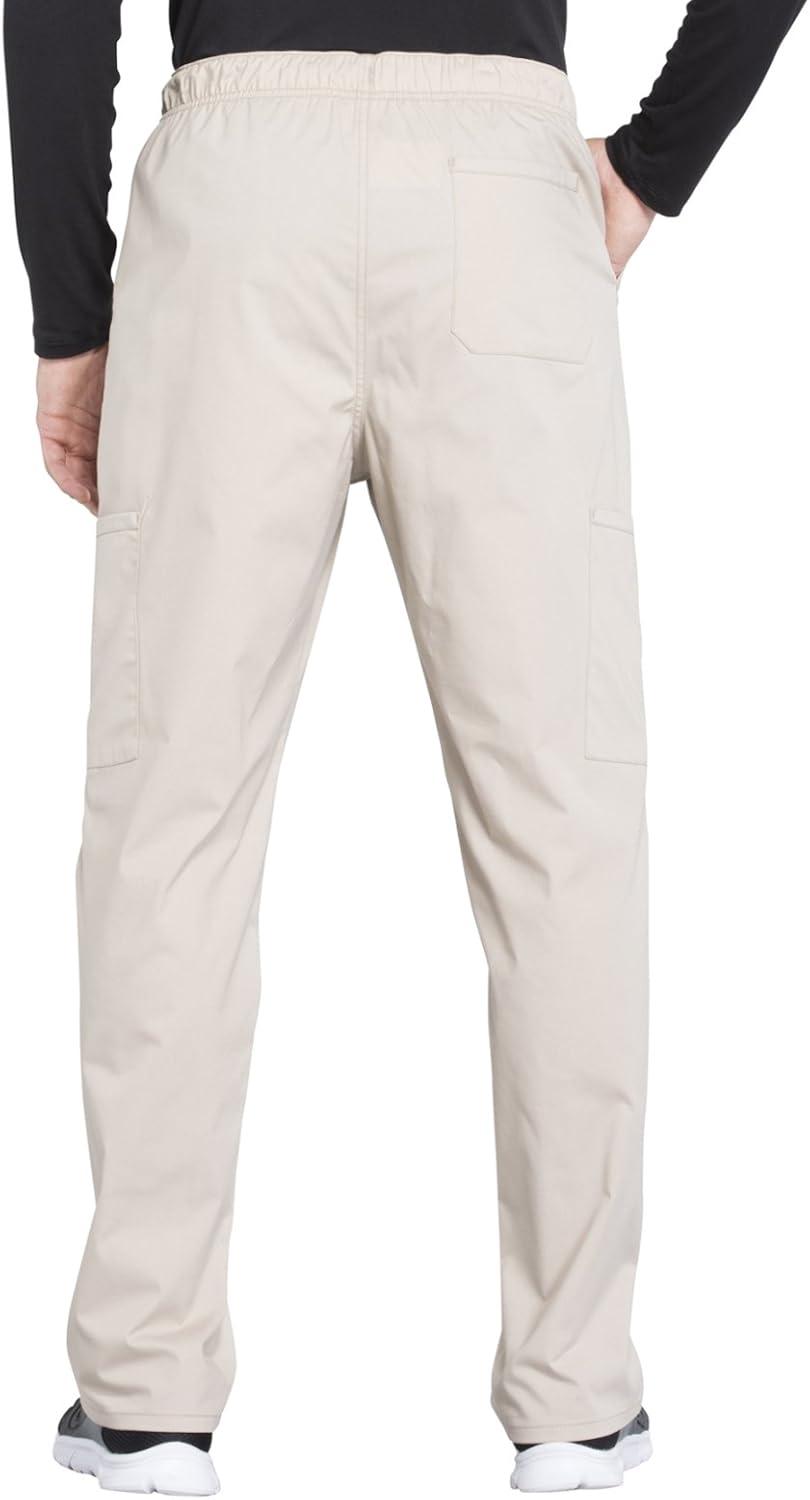 imageCherokee Scrubs for Men Tapered Leg Cargo Scrub Pants with Zip Fly 5 Pockets Elastic Waist 2Way Stretch amp Easy Care WW190Khaki