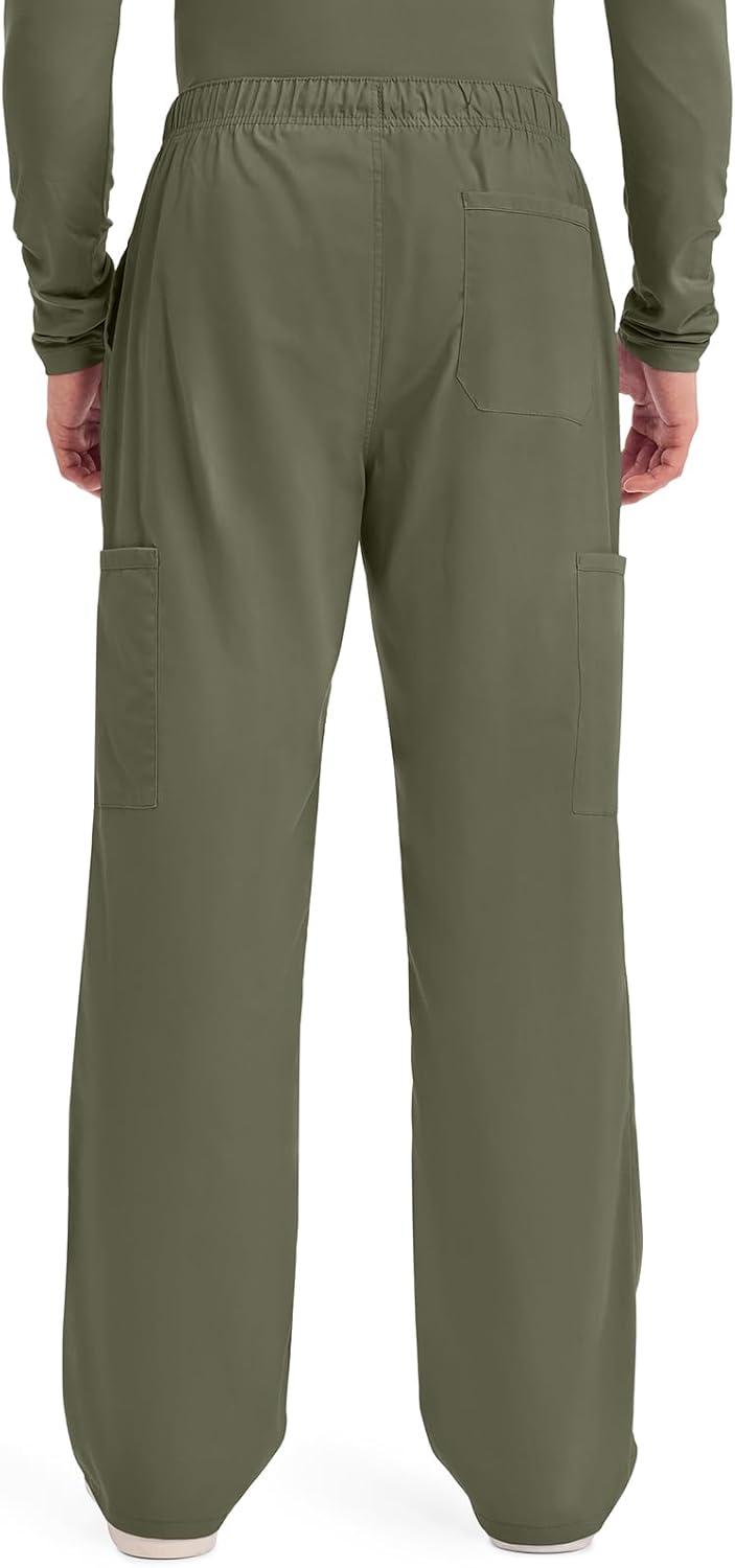 imageCherokee Scrubs for Men Tapered Leg Cargo Scrub Pants with Zip Fly 5 Pockets Elastic Waist 2Way Stretch amp Easy Care WW190Olive