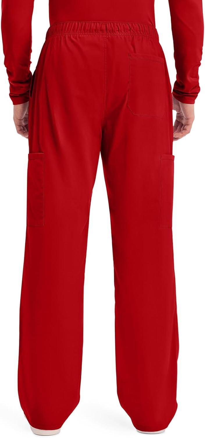 imageCherokee Scrubs for Men Tapered Leg Cargo Scrub Pants with Zip Fly 5 Pockets Elastic Waist 2Way Stretch amp Easy Care WW190Red
