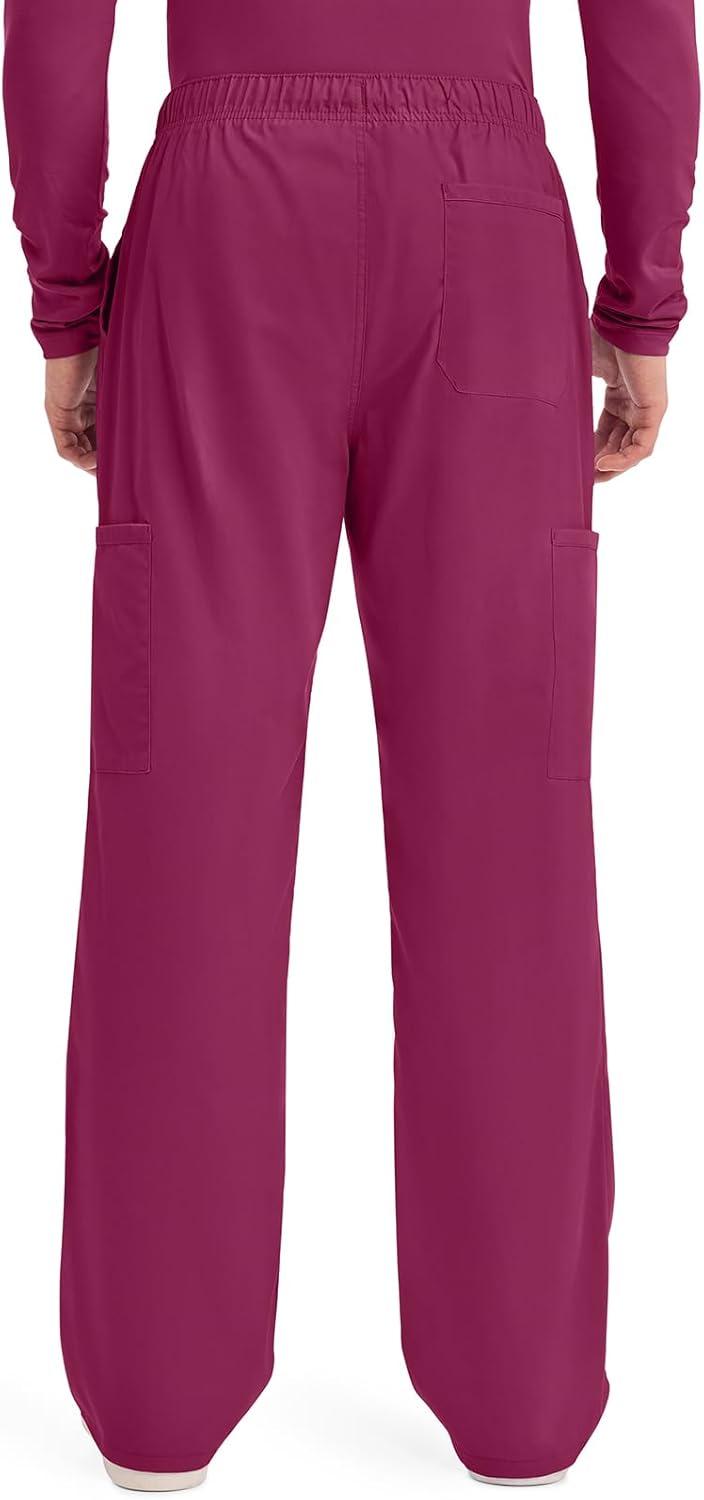 imageCherokee Scrubs for Men Tapered Leg Cargo Scrub Pants with Zip Fly 5 Pockets Elastic Waist 2Way Stretch amp Easy Care WW190Wine