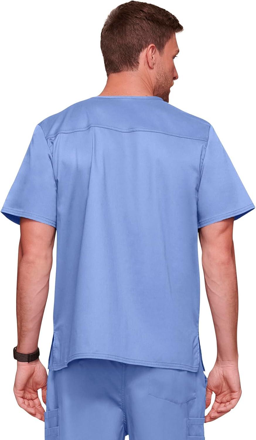 imageCherokee Scrubs for Men Tuckable VNeck Nursing Scrub Top with Chest Pocket Side Vents amp 2Way Stretch Fabric 4743Ceil