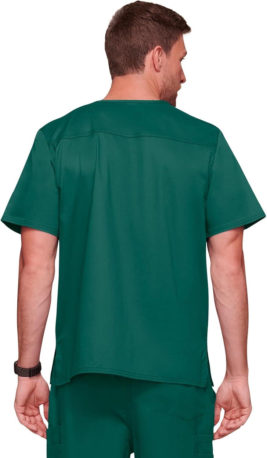 imageCherokee Scrubs for Men Tuckable VNeck Nursing Scrub Top with Chest Pocket Side Vents amp 2Way Stretch Fabric 4743Hunter