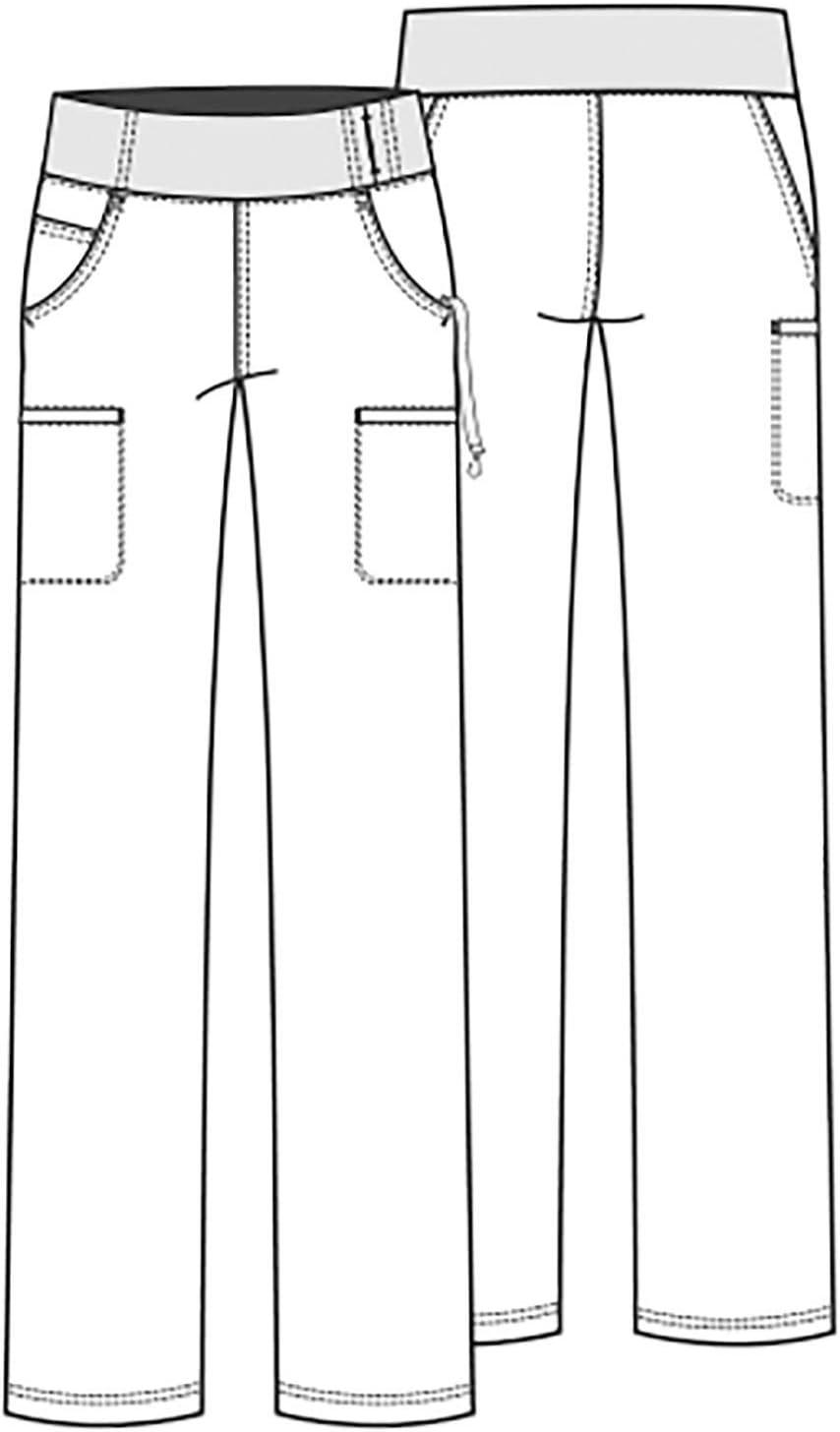 imageCherokee Scrubs for Women Mid Rise Straight Leg Scrub Pants For Women Pullon Bottoms with 6 Pockets amp 360 Stretch CK002Caribbean Blue