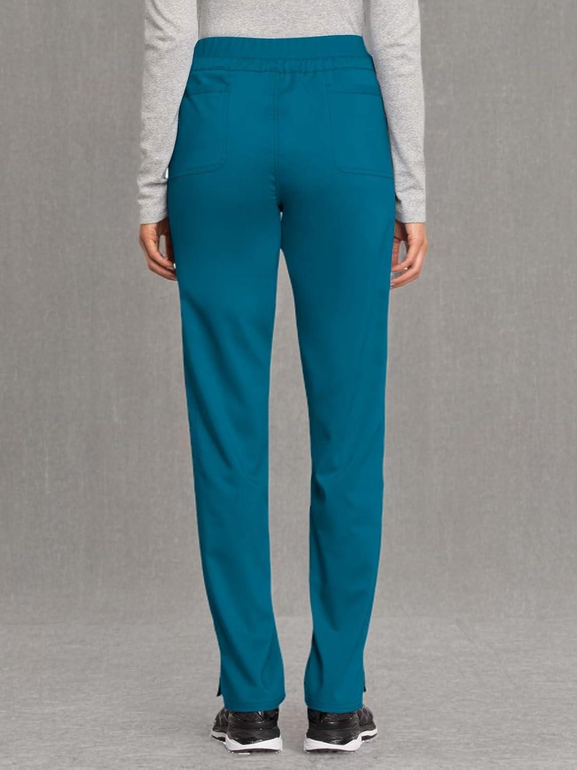 imageCherokee Scrubs for Women Mid Rise Tapered Leg Drawstring Pant with 5 Pockets Cargo Bottom with 2 Way Stretch Fabric WW105Caribbean Blue