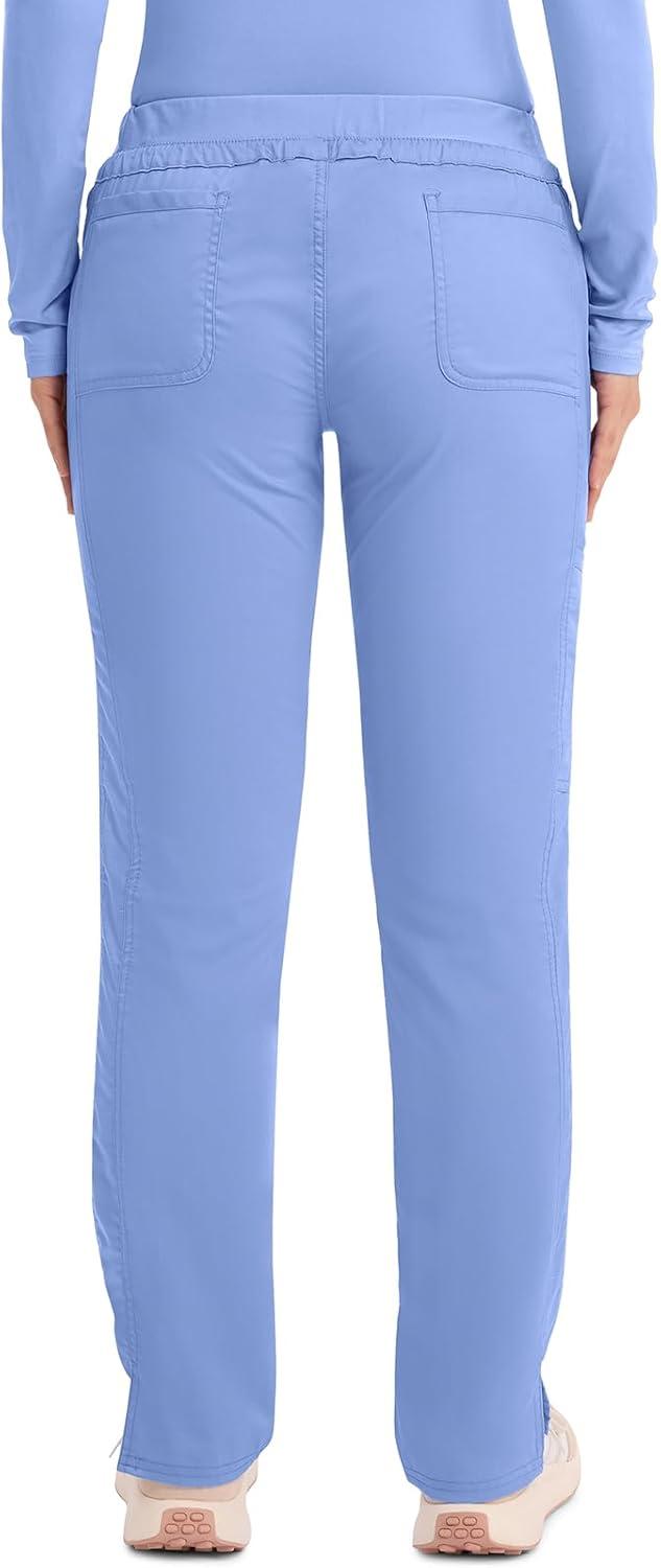 imageCherokee Scrubs for Women Mid Rise Tapered Leg Drawstring Pant with 5 Pockets Cargo Bottom with 2 Way Stretch Fabric WW105Ciel Blue
