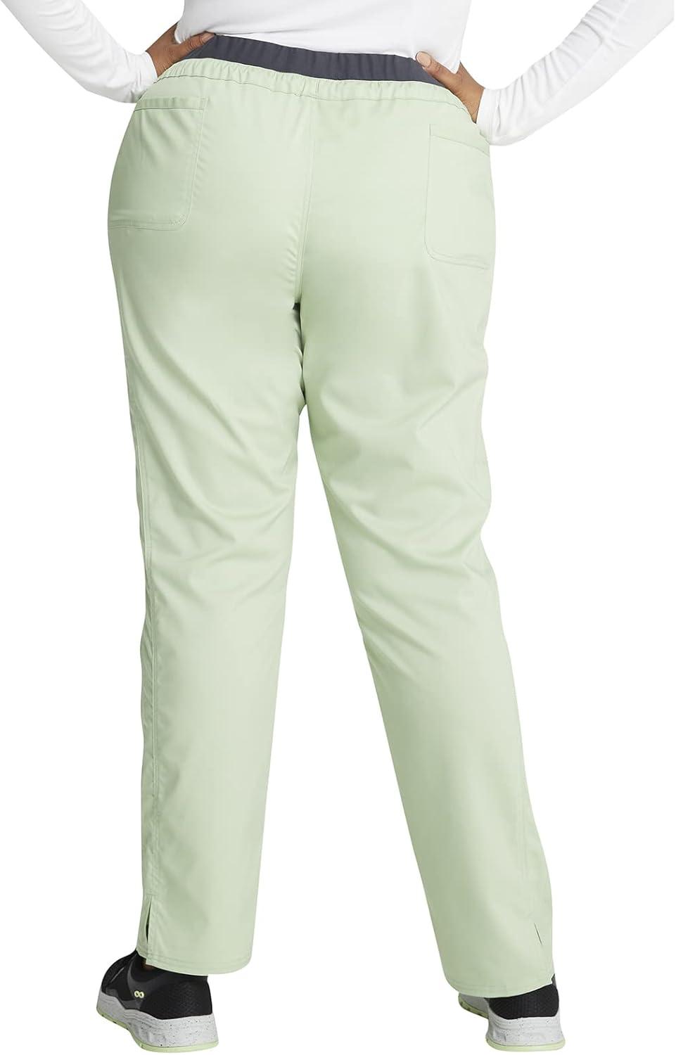 imageCherokee Scrubs for Women Mid Rise Tapered Leg Drawstring Pant with 5 Pockets Cargo Bottom with 2 Way Stretch Fabric WW105Cucumber