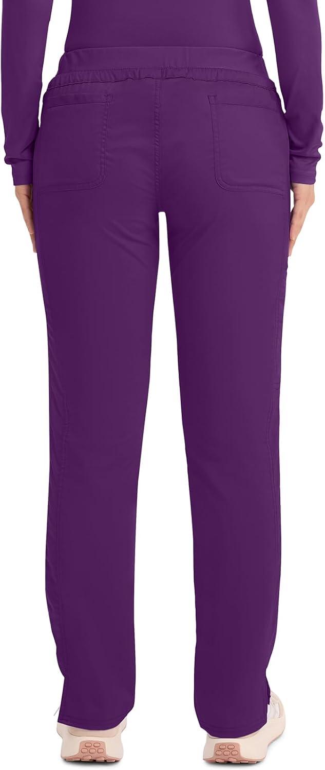 imageCherokee Scrubs for Women Mid Rise Tapered Leg Drawstring Pant with 5 Pockets Cargo Bottom with 2 Way Stretch Fabric WW105Eggplant