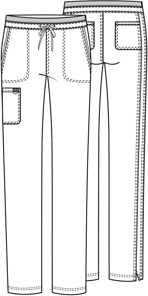 imageCherokee Scrubs for Women Mid Rise Tapered Leg Drawstring Pant with 5 Pockets Cargo Bottom with 2 Way Stretch Fabric WW105Navy