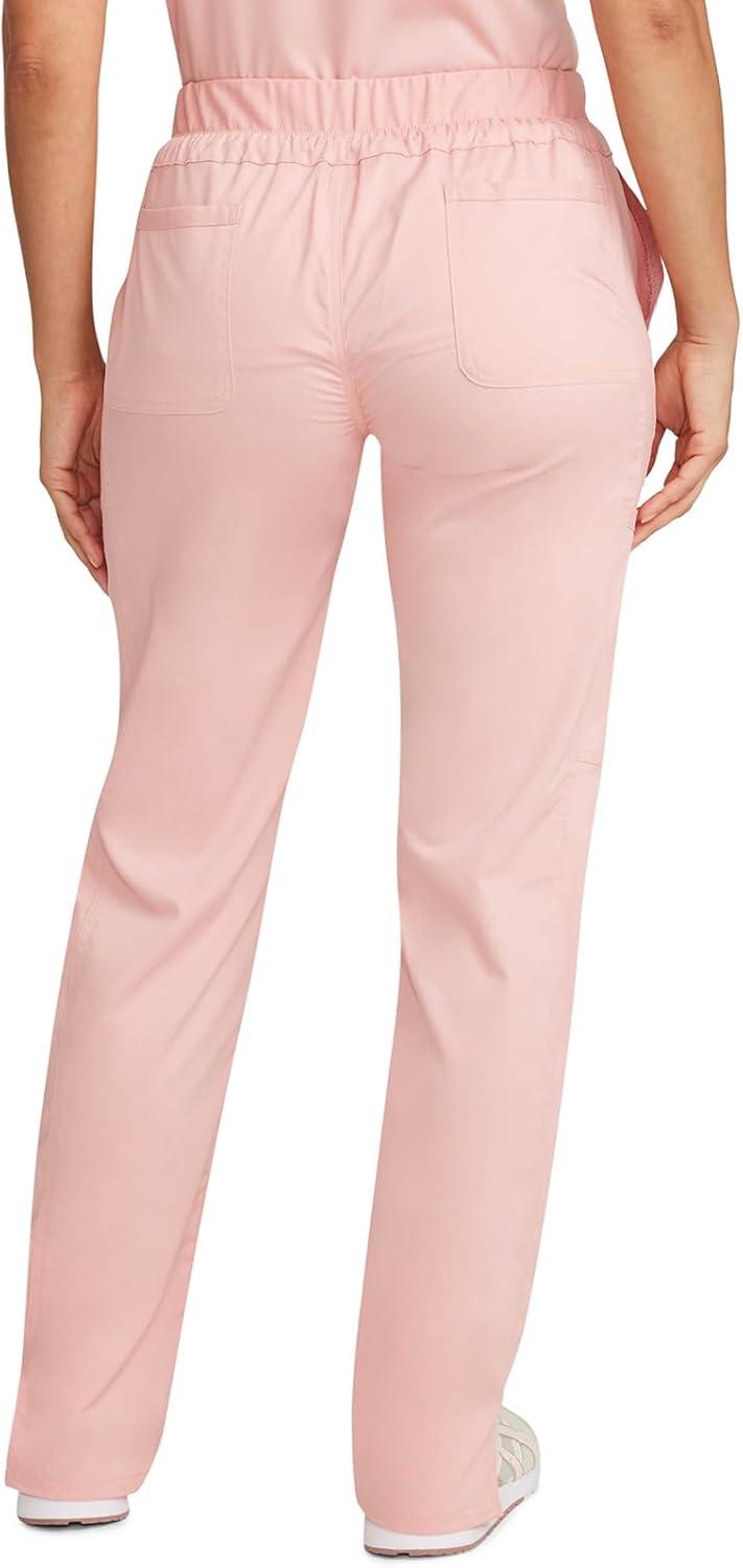 imageCherokee Scrubs for Women Mid Rise Tapered Leg Drawstring Pant with 5 Pockets Cargo Bottom with 2 Way Stretch Fabric WW105Pink Essence
