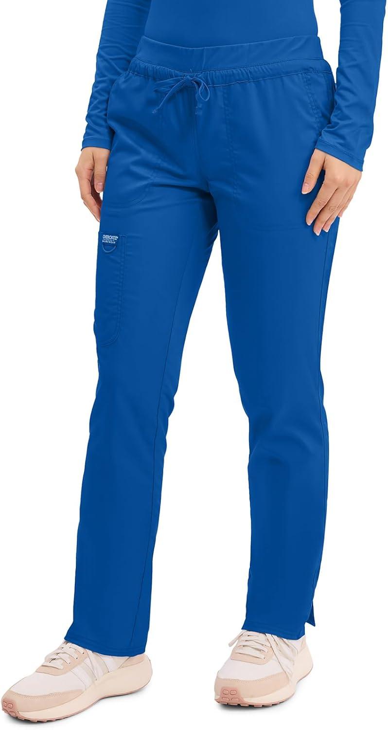 imageCherokee Scrubs for Women Mid Rise Tapered Leg Drawstring Pant with 5 Pockets Cargo Bottom with 2 Way Stretch Fabric WW105Royal