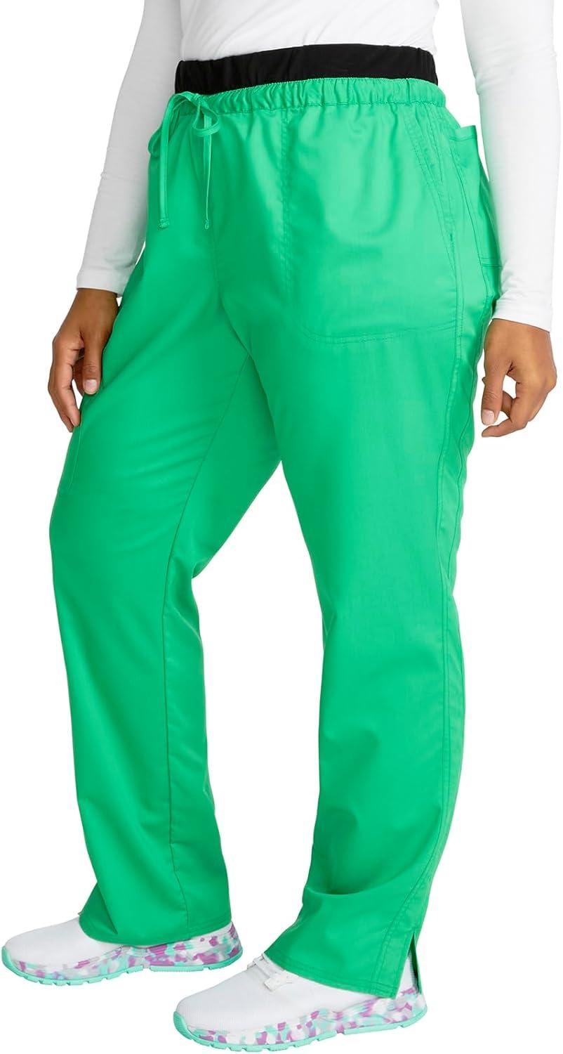 imageCherokee Scrubs for Women Mid Rise Tapered Leg Drawstring Pant with 5 Pockets Cargo Bottom with 2 Way Stretch Fabric WW105Sparkling Jade