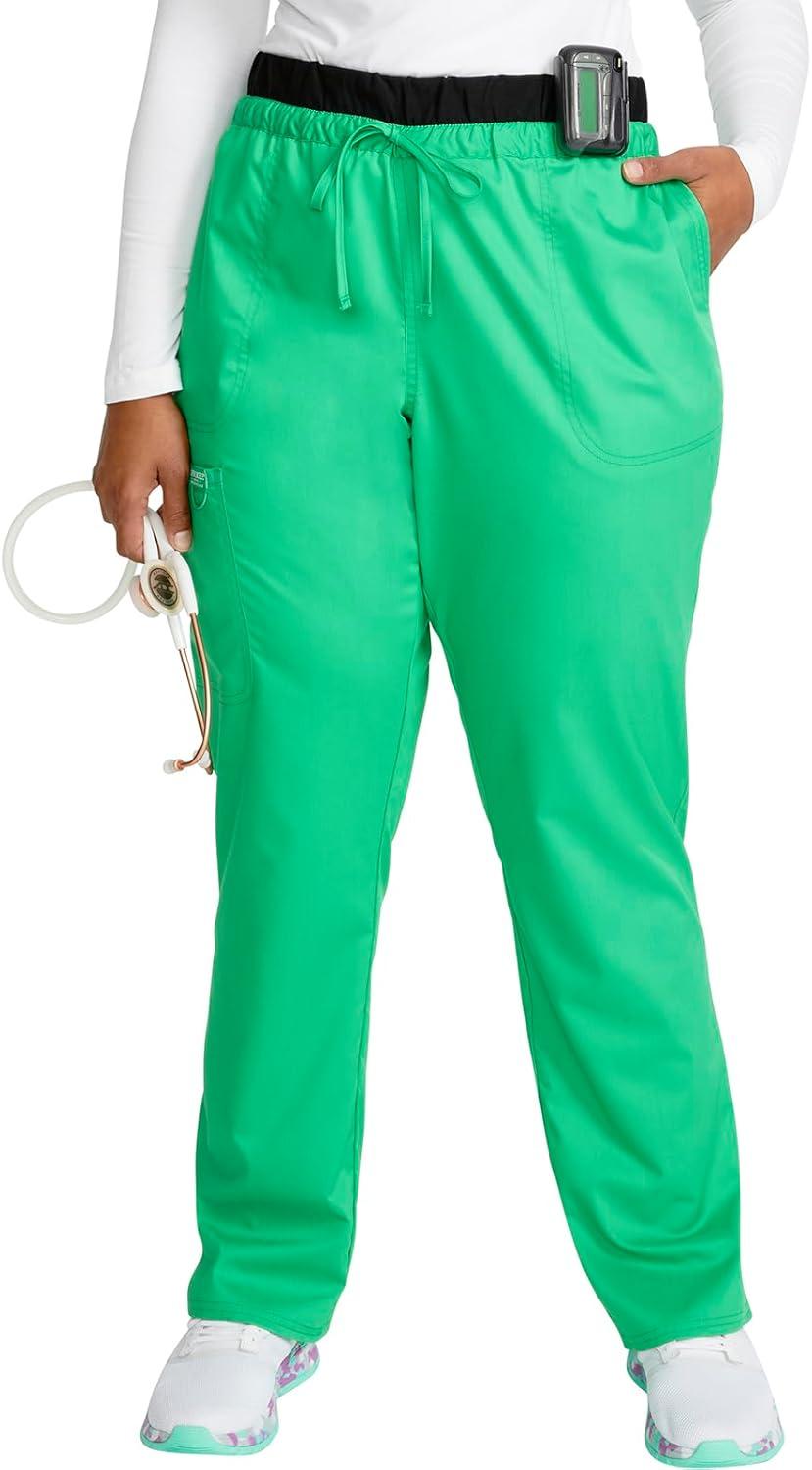 imageCherokee Scrubs for Women Mid Rise Tapered Leg Drawstring Pant with 5 Pockets Cargo Bottom with 2 Way Stretch Fabric WW105Sparkling Jade