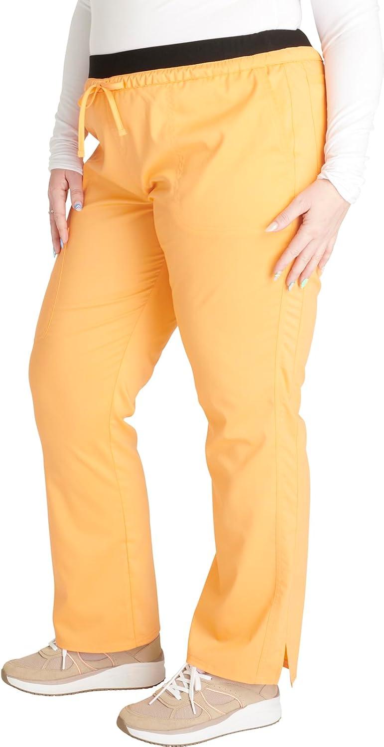 imageCherokee Scrubs for Women Mid Rise Tapered Leg Drawstring Pant with 5 Pockets Cargo Bottom with 2 Way Stretch Fabric WW105Sweet Cantaloupe