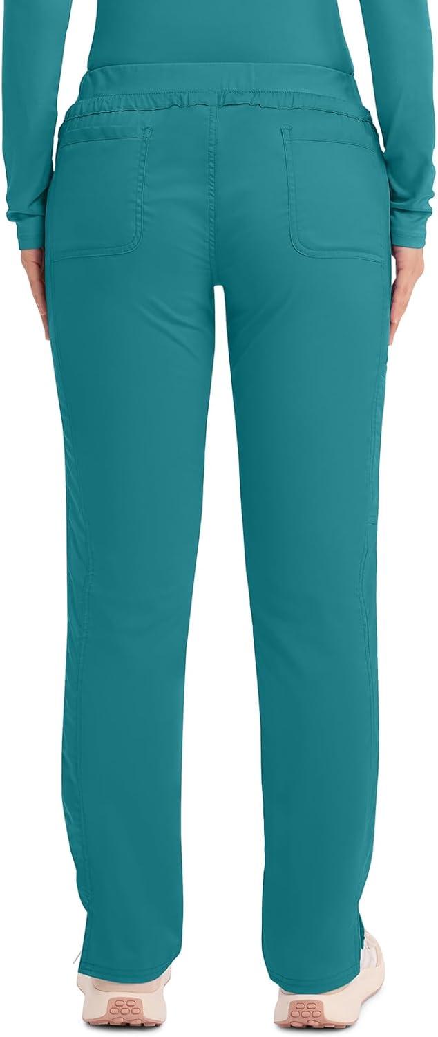 imageCherokee Scrubs for Women Mid Rise Tapered Leg Drawstring Pant with 5 Pockets Cargo Bottom with 2 Way Stretch Fabric WW105Teal Blue