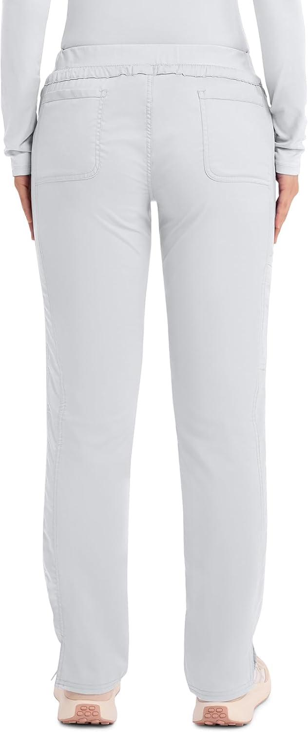 imageCherokee Scrubs for Women Mid Rise Tapered Leg Drawstring Pant with 5 Pockets Cargo Bottom with 2 Way Stretch Fabric WW105White