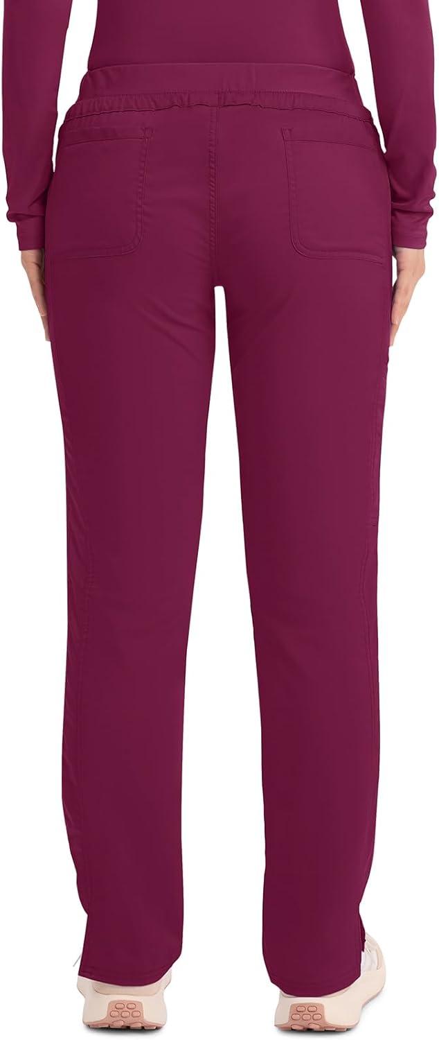 imageCherokee Scrubs for Women Mid Rise Tapered Leg Drawstring Pant with 5 Pockets Cargo Bottom with 2 Way Stretch Fabric WW105Wine