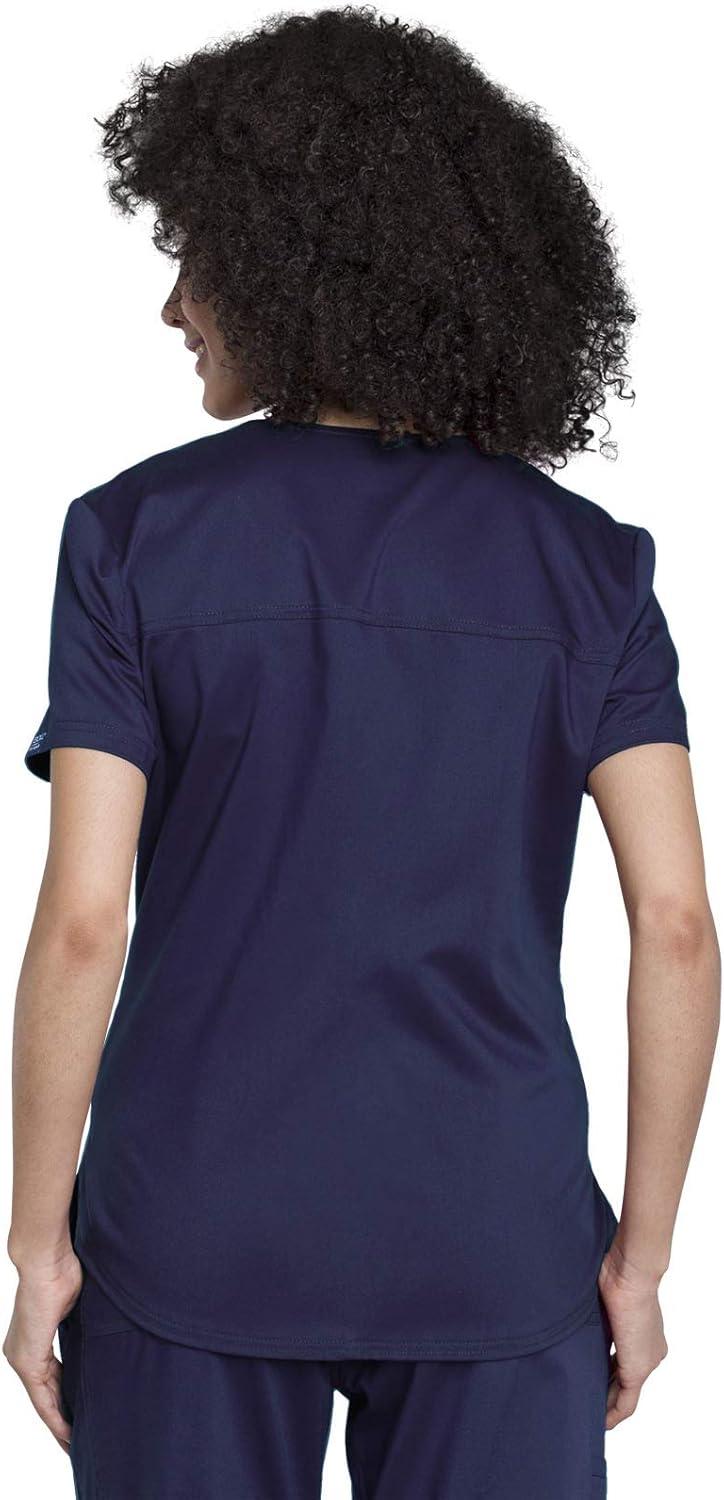 imageCherokee Scrubs for Women Tuckable VNeck OR Scrub Top with Chest PocketSoft StretchEasy Care Medical Uniform WW657Navy