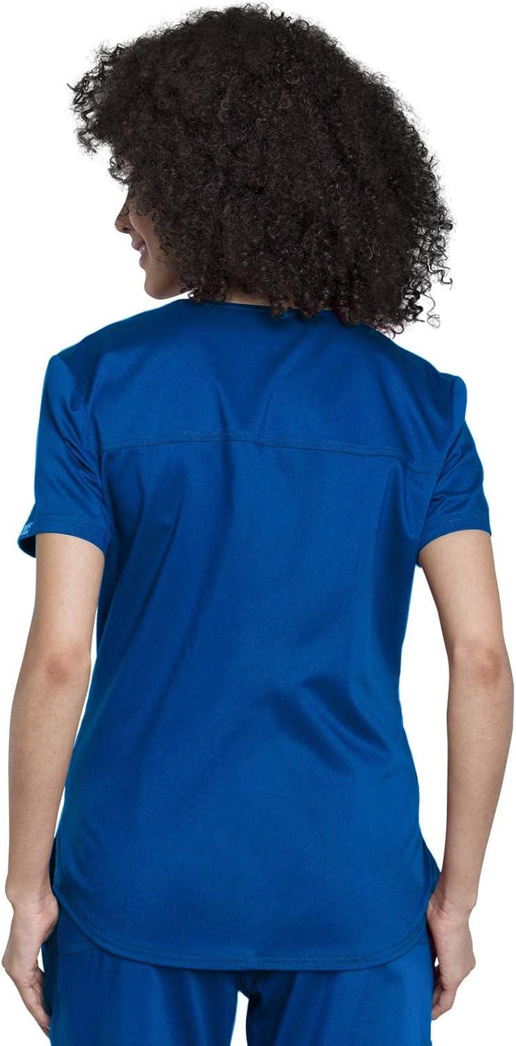 imageCherokee Scrubs for Women Tuckable VNeck OR Scrub Top with Chest PocketSoft StretchEasy Care Medical Uniform WW657Royal