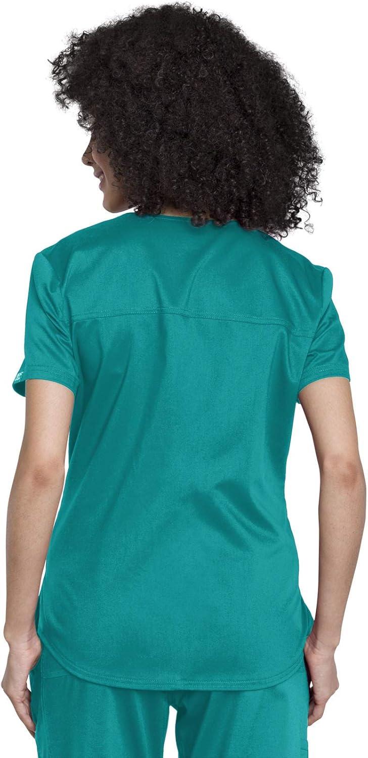 imageCherokee Scrubs for Women Tuckable VNeck OR Scrub Top with Chest PocketSoft StretchEasy Care Medical Uniform WW657Teal Blue