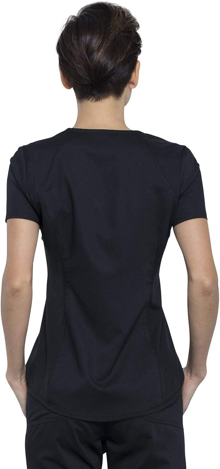 imageCherokee Scrubs for Women VNeck Scrub Top with 2 PocketsMesh Panels Soft Stretch Durable Easy Care Nursing Uniform WW601Black