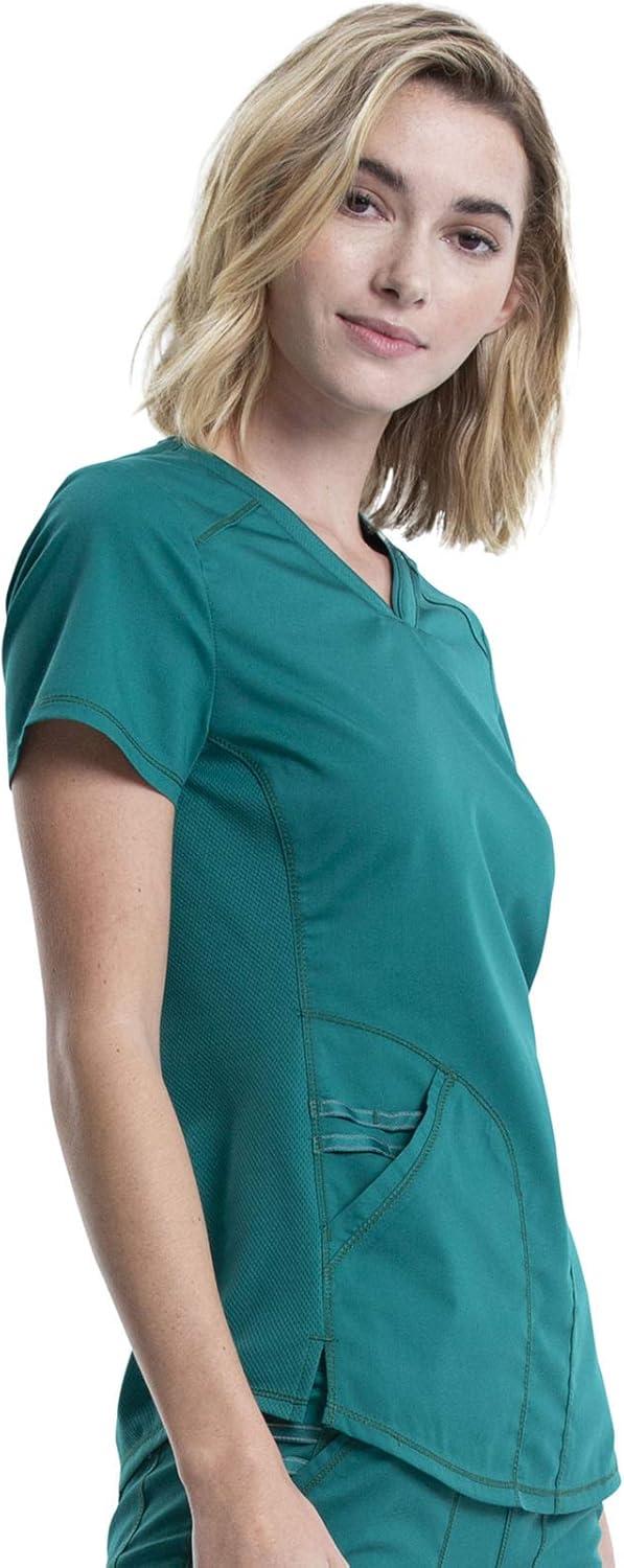 imageCherokee Scrubs for Women VNeck Scrub Top with 2 PocketsMesh Panels Soft Stretch Durable Easy Care Nursing Uniform WW601Hunter Green
