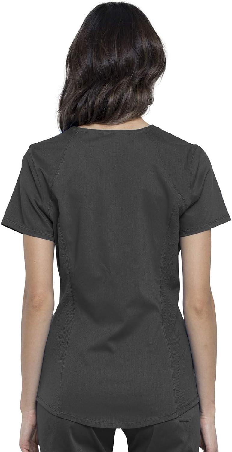 imageCherokee Scrubs for Women VNeck Scrub Top with 2 PocketsMesh Panels Soft Stretch Durable Easy Care Nursing Uniform WW601Pewter