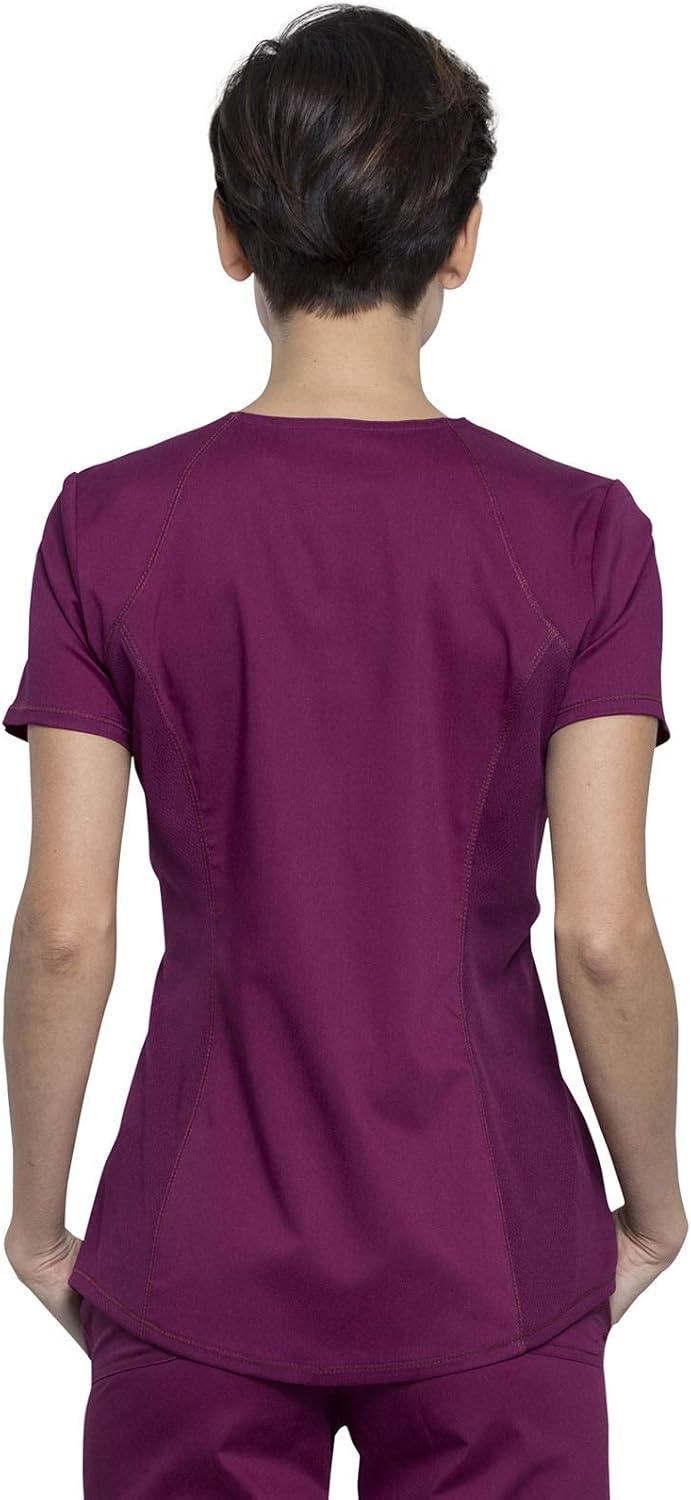 imageCherokee Scrubs for Women VNeck Scrub Top with 2 PocketsMesh Panels Soft Stretch Durable Easy Care Nursing Uniform WW601Wine
