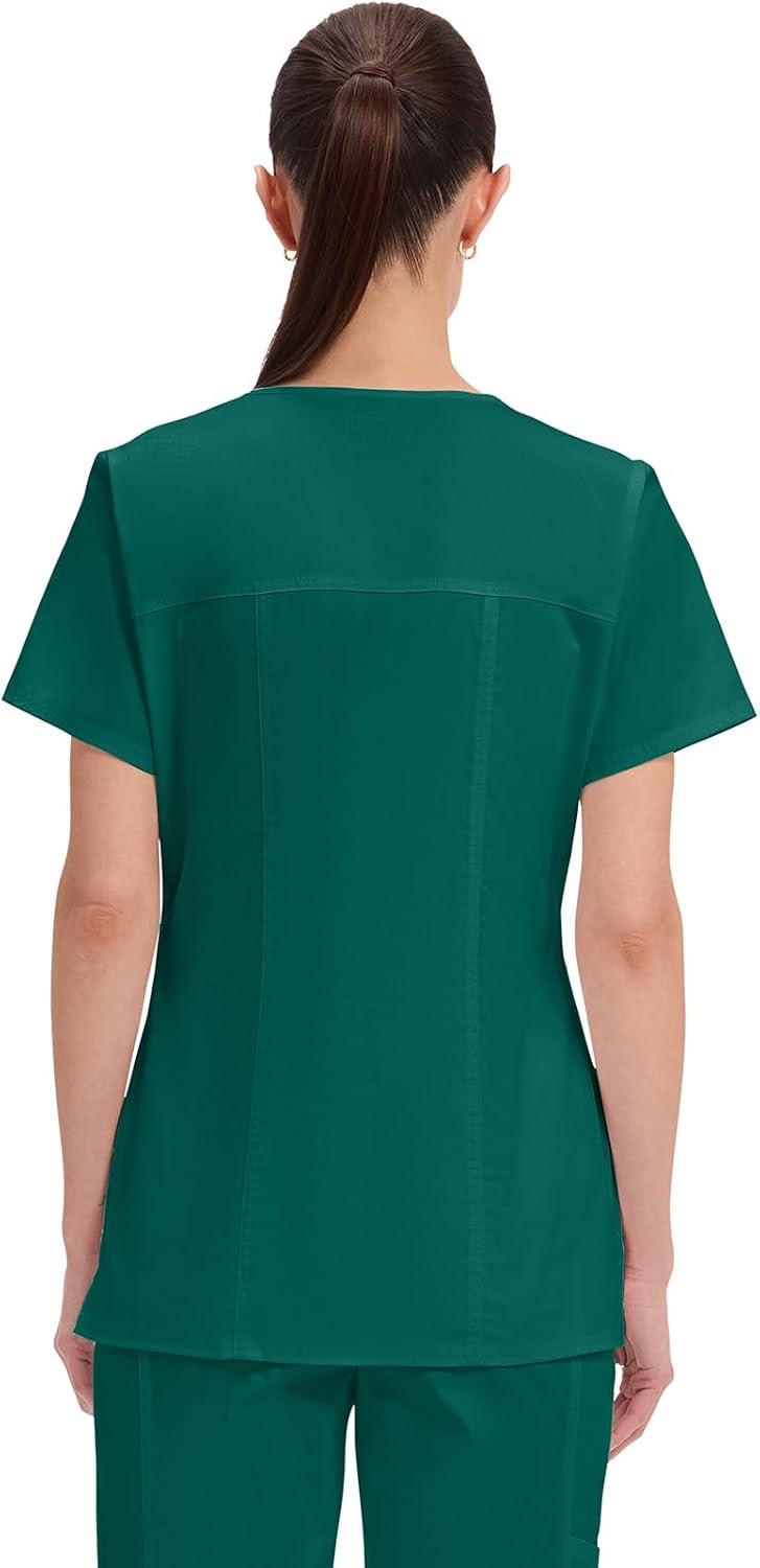 imageCherokee Scrubs for Women VNeck Scrub Top with 3 Pockets Stretchy Durable Breathable Easy Care Medical Uniform 4727Hunter