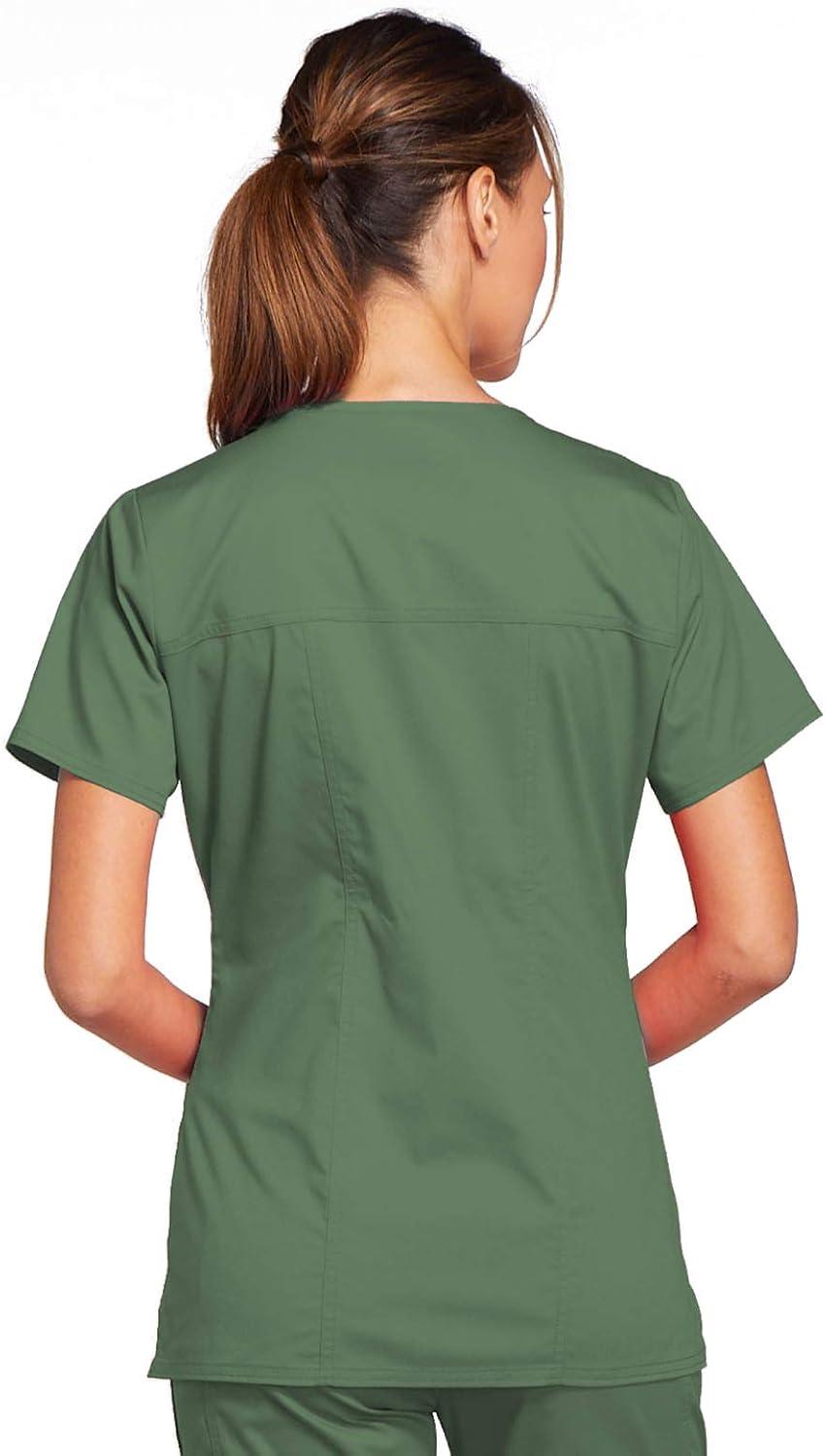imageCherokee Scrubs for Women VNeck Scrub Top with 3 Pockets Stretchy Durable Breathable Easy Care Medical Uniform 4727Olive