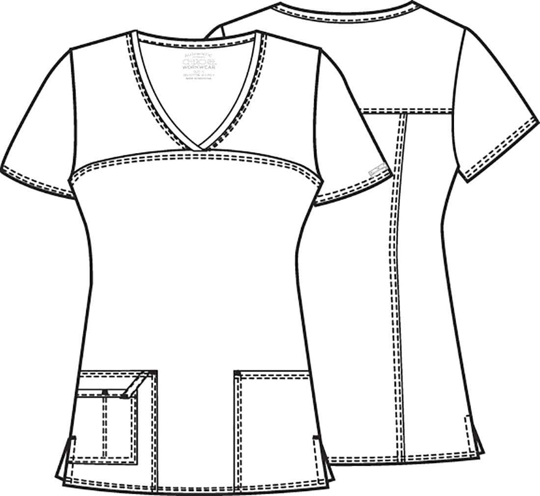 imageCherokee Scrubs for Women VNeck Scrub Top with 3 Pockets Stretchy Durable Breathable Easy Care Medical Uniform 4727Pewter