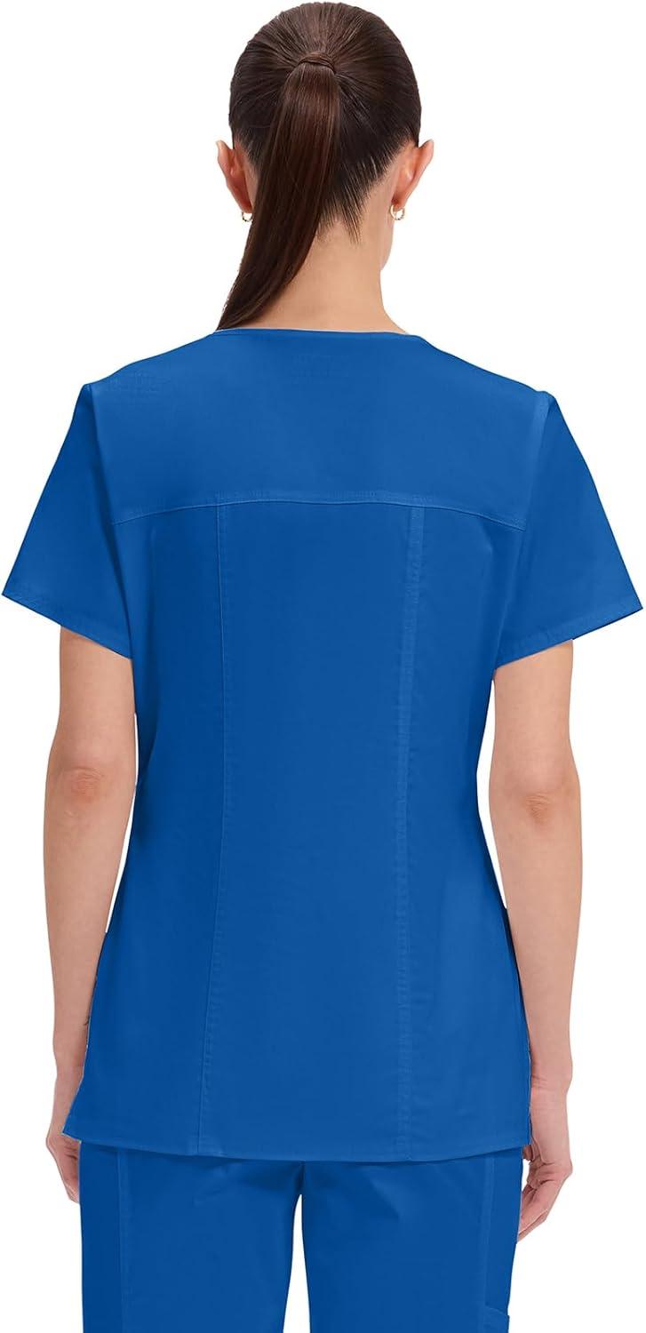 imageCherokee Scrubs for Women VNeck Scrub Top with 3 Pockets Stretchy Durable Breathable Easy Care Medical Uniform 4727Royal